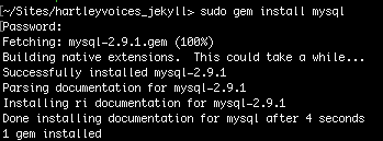 sudo gem install mysql